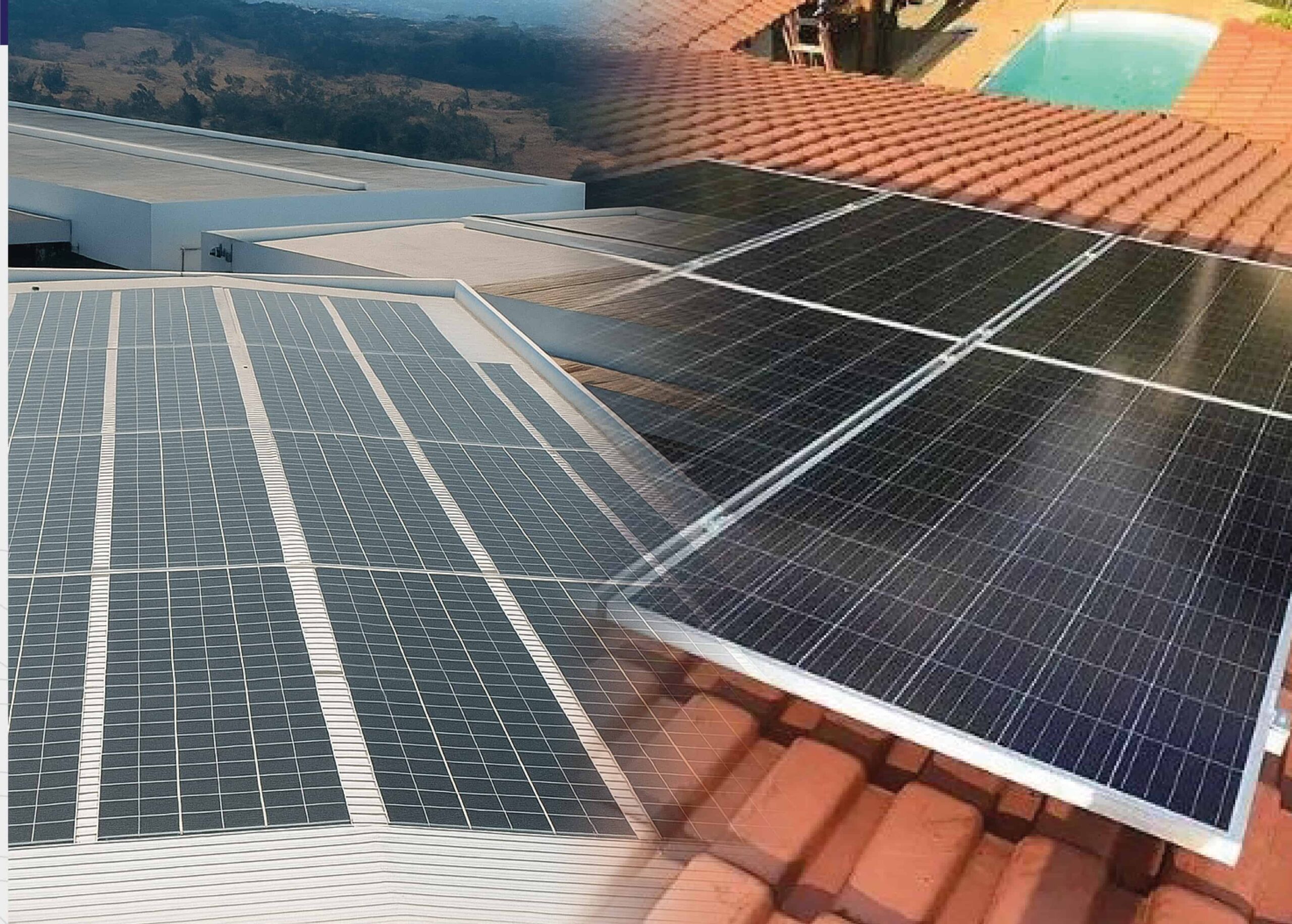 Usina solar com painéis fotovoltaicos em perspectiva